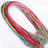 50Pcs Mixed Necklace Rope Buckle 18in Wax String for Pendant Bracelet Jewelry