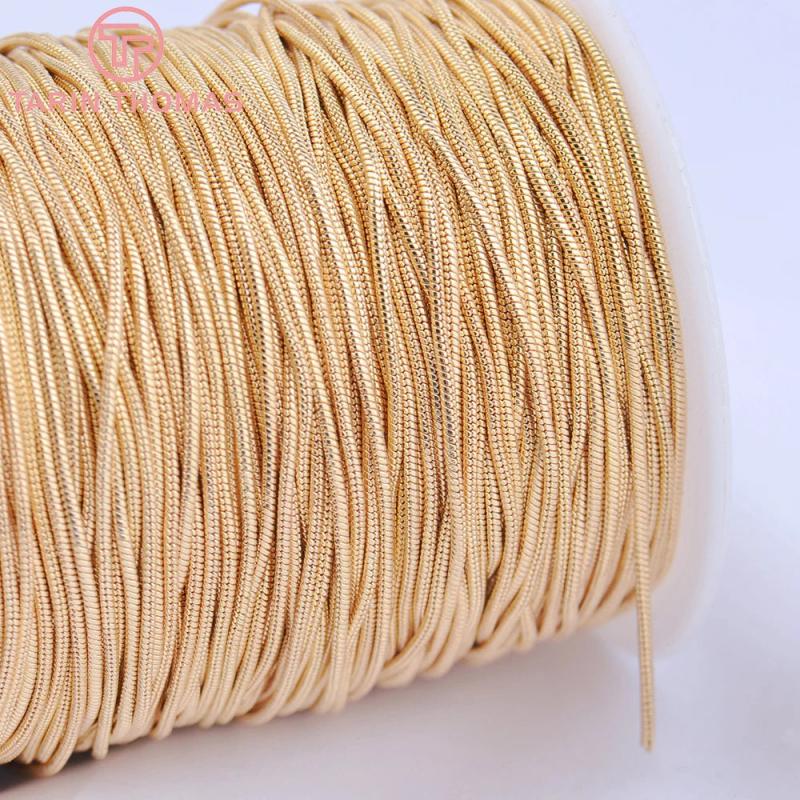 2M 1.1MM 24K Brass Round Necklace Chains DIY Jewelry Findings