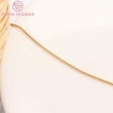 2M 1.1MM 24K Brass Round Necklace Chains DIY Jewelry Findings