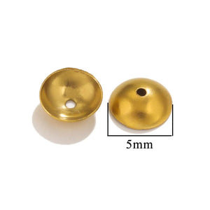50pcs Round Bead Caps Charm PVD 18k Plated Spacer DIY Jewelry Making Supplies