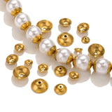 50pcs Round Bead Caps Charm PVD 18k Plated Spacer DIY Jewelry Making Supplies