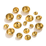 50pcs Round Bead Caps Charm PVD 18k Plated Spacer DIY Jewelry Making Supplies