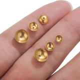 50pcs Round Bead Caps Charm PVD 18k Plated Spacer DIY Jewelry Making Supplies