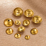 50pcs Round Bead Caps Charm PVD 18k Plated Spacer DIY Jewelry Making Supplies