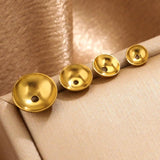 50pcs Round Bead Caps Charm PVD 18k Plated Spacer DIY Jewelry Making Supplies