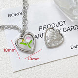 6pcs Sweet Love Flowers Cherry Alloy Beaded Necklace