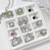 6pcs Sweet Love Flowers Cherry Alloy Beaded Necklace