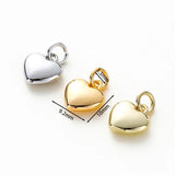 4Pcs 14K/18K Plated Brass Heart Pendants 10mm Love Shape Charms for DIY Necklace