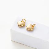 4Pcs 14K/18K Plated Brass Heart Pendants 10mm Love Shape Charms for DIY Necklace