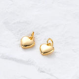 4Pcs 14K/18K Plated Brass Heart Pendants 10mm Love Shape Charms for DIY Necklace
