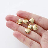 4Pcs 14K/18K Plated Brass Heart Pendants 10mm Love Shape Charms for DIY Necklace