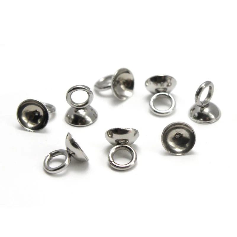 Stainless Steel Beads End Caps Pendants Connectors DIY Jewelry Making