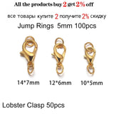 50Pcs Lobster Claw Clasps Jump Rings Set for DIY Jewelry Making