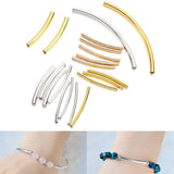 100Pcs 25-30mm Curved Noodle Tube Spacer Beads Hollow Semi Circle Connectors