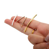 100Pcs 25-30mm Curved Noodle Tube Spacer Beads Hollow Semi Circle Connectors
