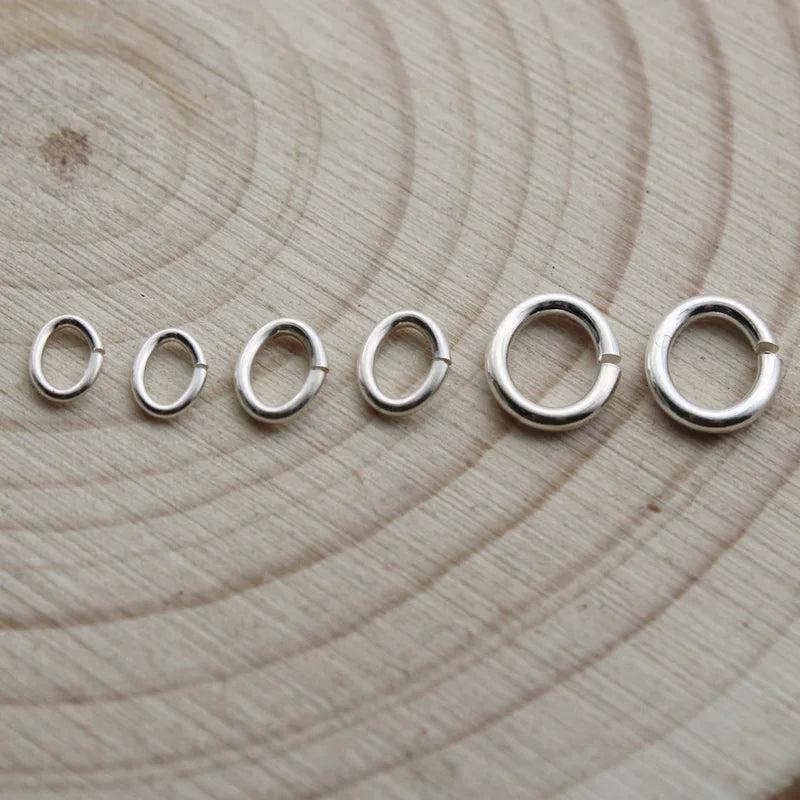 S925 Sterling Silver Oval Jump Rings Split Rings Connectors