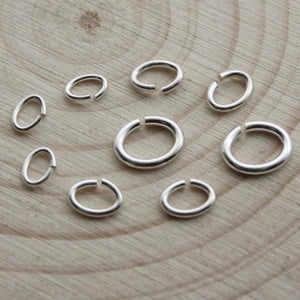 S925 Sterling Silver Oval Jump Rings Split Rings Connectors