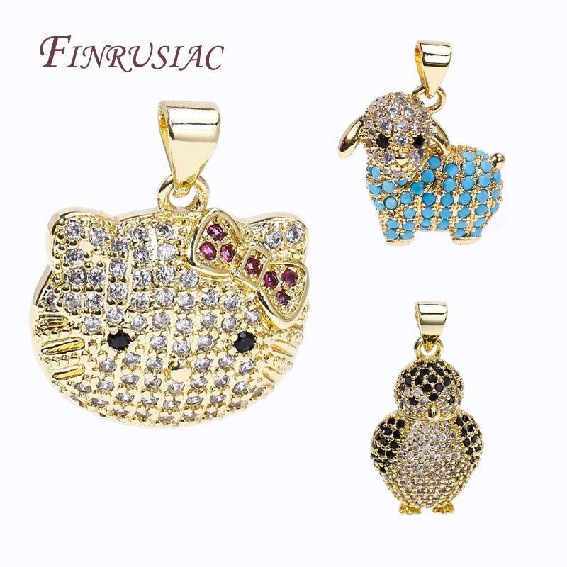 Animal Christmas Charms for Jewelry Making DIY Necklace Accessories