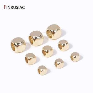 30PCS 14K Brass Cube Beads For DIY Jewelry Making Accessories
