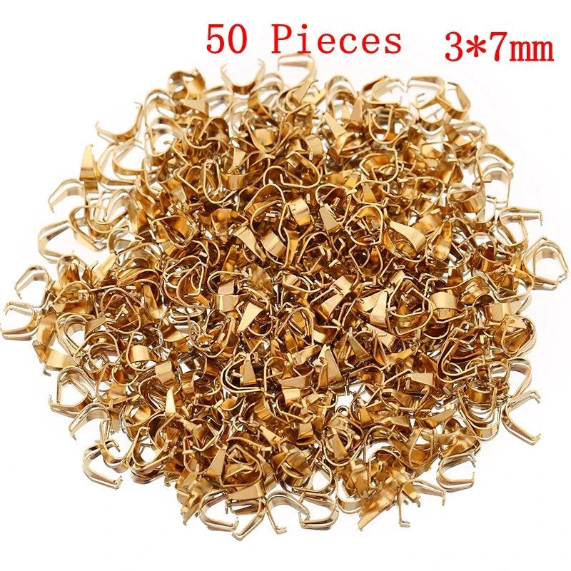 Stainless Steel Pendants Clips Clasps Bails for DIY Necklace Connectors