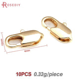 10PCS 18K Brass Lobster Clasps Connect Clasps for DIY Jewelry Making