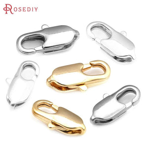 10PCS 18K Brass Lobster Clasps Connect Clasps for DIY Jewelry Making