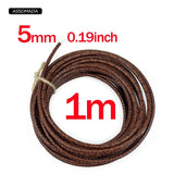 ASSOMADA Leather Cord For Jewelry Making Braided Rope Necklace Brown