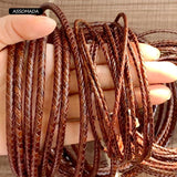 ASSOMADA Leather Cord For Jewelry Making Braided Rope Necklace Brown
