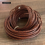 ASSOMADA Leather Cord For Jewelry Making Braided Rope Necklace Brown