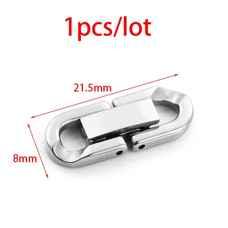 Cuban Chain Clasp Stainless Steel Buckle DIY Necklace Bracelet Finding