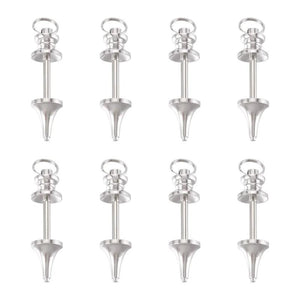 10 Set Blank Screw Pendulum Pendants Pinch Bails Platinum 42x12mm