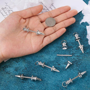 10 Set Blank Screw Pendulum Pendants Pinch Bails Platinum 42x12mm
