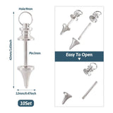 10 Set Blank Screw Pendulum Pendants Pinch Bails Platinum 42x12mm