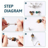 10 Set Blank Screw Pendulum Pendants Pinch Bails Platinum 42x12mm