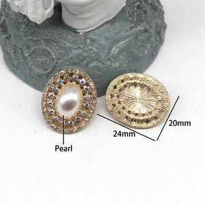 10pcs Oval Alloy Water Diamond Pearl Flower Plate for DIY Wedding