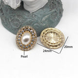10pcs Oval Alloy Water Diamond Pearl Flower Plate for DIY Wedding