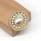 10pcs Oval Alloy Water Diamond Pearl Flower Plate for DIY Wedding