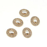 10pcs Oval Alloy Water Diamond Pearl Flower Plate for DIY Wedding
