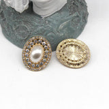 10pcs Oval Alloy Water Diamond Pearl Flower Plate for DIY Wedding
