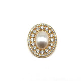 10pcs Oval Alloy Water Diamond Pearl Flower Plate for DIY Wedding