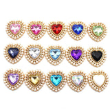 26mm Love-shaped Pearl Crystal Rhinestone Flat Bottom 5pc