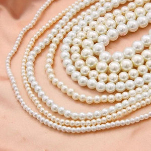 Colorful Round Glass Pearl Loose Beads DIY String Necklace Jewelry Accessories