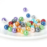 Colorful Round Glass Pearl Loose Beads DIY String Necklace Jewelry Accessories
