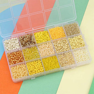 15-Piece Multi-Color Glass Bead Set for DIY Bracelet Necklace Making