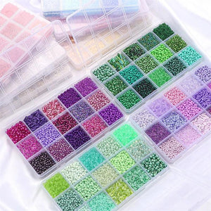 15-Piece Multi-Color Glass Bead Set for DIY Bracelet Necklace Making