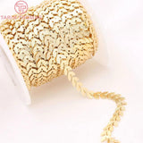 6MM 24K Brass Wheat Necklace Chain 1 Meter DIY Jewelry Findings