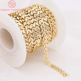 6MM 24K Brass Wheat Necklace Chain 1 Meter DIY Jewelry Findings