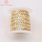 6MM 24K Brass Wheat Necklace Chain 1 Meter DIY Jewelry Findings