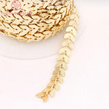 6MM 24K Brass Wheat Necklace Chain 1 Meter DIY Jewelry Findings