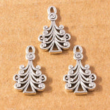 20pcs Christmas Tree Charms Elk Snowman Pendants for DIY X'mas Jewelry Making